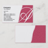 Carte De Visite Déchiré - Texture Rouge Embossée (Devant / Derrière)