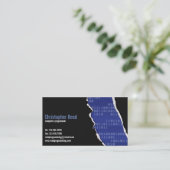 Carte De Visite Déchirure binaire - bleu (Debout devant)