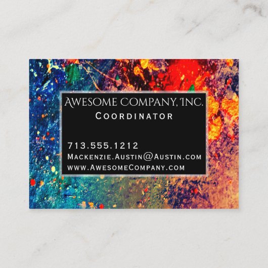 Carte De Visite Déchirure psychédélique | Monogramme Abstrait arc- (Dos)