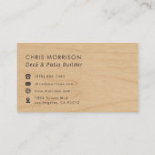 Carte De Visite Deck & Patio Builder Wood Monogram Professional (Dos)