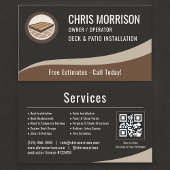Carte De Visite Deck & Patio Installation QR Code