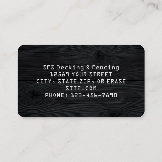 Carte De Visite Decking and Fencing Custom QR (Dos)
