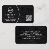 Carte De Visite Decking and Fencing Custom QR (Devant / Derrière)