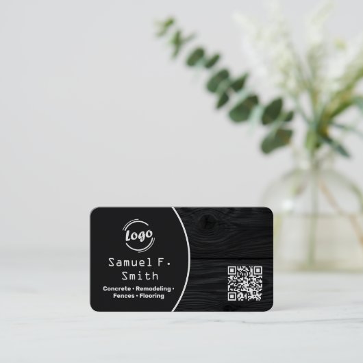 Carte De Visite Decking and Fencing Custom QR (Debout devant)