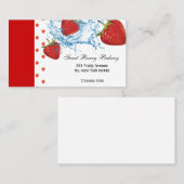 Carte de visite d'éclaboussure de l'eau de fraise (Devant / Derrière)