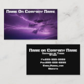 Carte de visite d'éclairage (Devant / Derrière)