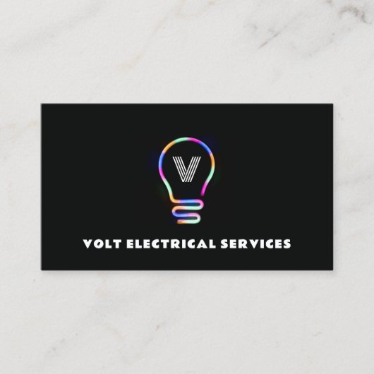 Carte de visite d'éclairage de forme bulbe multico (Devant)