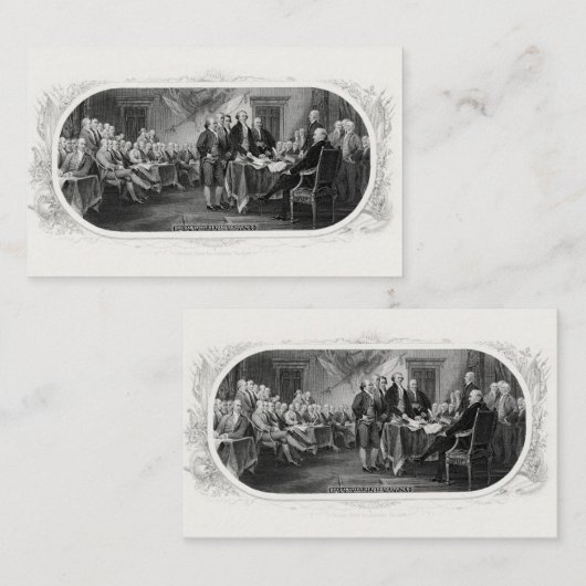 Carte De Visite Déclaration d'indépendance : Projet de loi de 2 $, (Devant / Derrière)