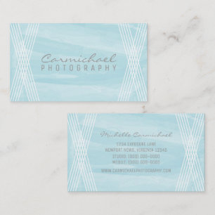Carte de visite déco aquarelle bleu clair