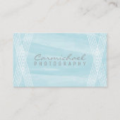 Carte de visite déco aquarelle bleu clair (Devant)