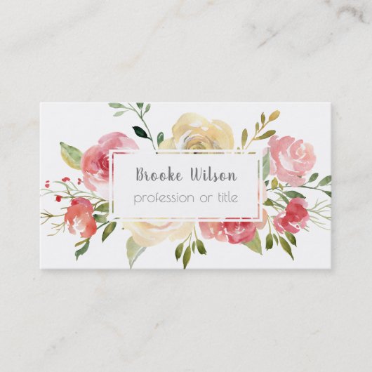 Carte De Visite déco de fleurs d'eau (Devant)