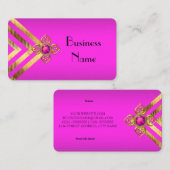 Carte De Visite Déco en bande or rose chaud (Devant / Derrière)