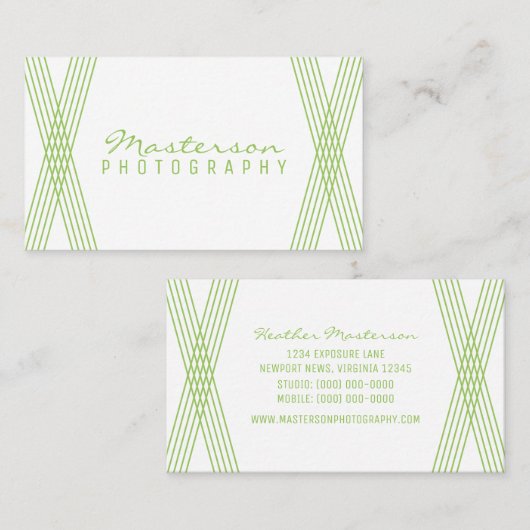 Carte de visite Déco moderne vert (Devant / Derrière)