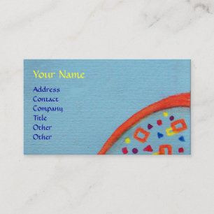 Carte De Visite DÉCO MONOGRAMME Bleu orange Jaune
