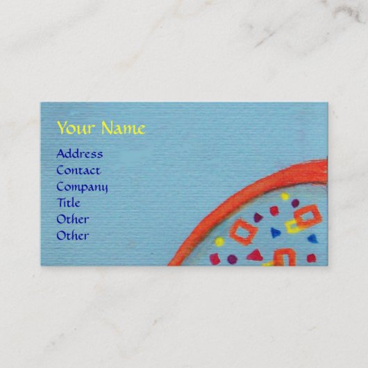 Carte De Visite DÉCO MONOGRAMME Bleu orange Jaune (Devant)