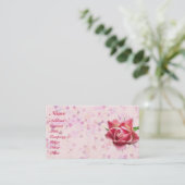 Carte De Visite Déco rose (Debout devant)