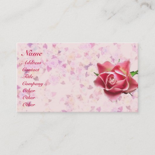 Carte De Visite Déco rose (Devant)