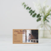 Carte de visite d'école d'équitation (Debout devant)