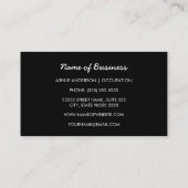 Carte De Visite Décontracté Black Peint Stripes Monogramme et nom (Dos)