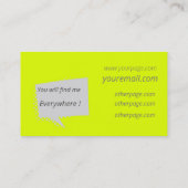 Carte De Visite Décontracté&chatty - jaune fluorescent (Dos)