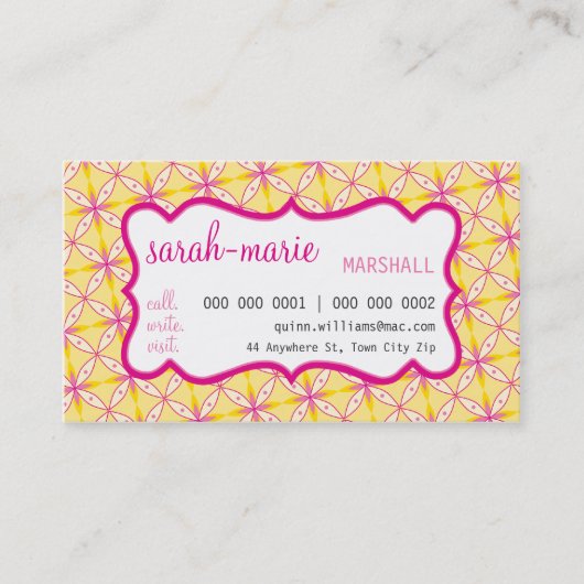 CARTE DE VISITE :: décontracté chic 3 L (Devant)