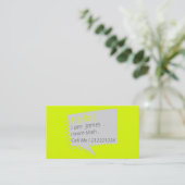 Carte De Visite Décontracté et bavard - jaune fluorescent (Debout devant)