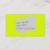 Carte De Visite Décontracté et bavard - jaune fluorescent (Devant)