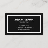 Carte De Visite Décontracté noir et blanc (Dos)