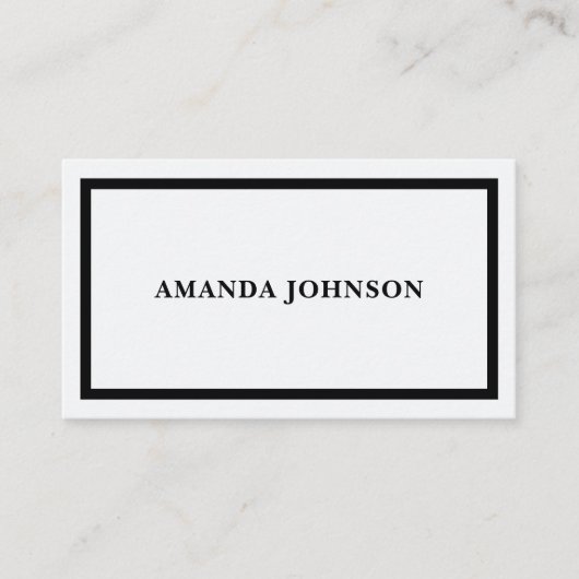 Carte De Visite Décontracté noir et blanc (Devant)