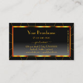 Carte De Visite Décontracté Orange Cadre noir Gradient ajouter Log (Dos)