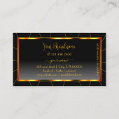 Carte De Visite Décontracté Orange Cadre Noir Gradient Identité de (Dos)