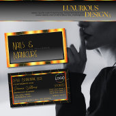 Carte De Visite Décontracté Orange Frame Black Gradient avec Cool