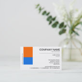 Carte De Visite Décor à deux tons - orange et bleu (Debout devant)