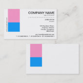 Carte De Visite Décor à deux tons - rose et bleu (Devant / Derrière)