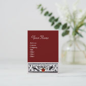 Carte De Visite DÉCOR ANTIQUE, ANIMAUX, MONOGRAMME Noir Blanc Roug (Debout devant)