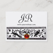Carte De Visite DÉCOR ANTIQUE, ANIMAUX RUBY MONOGRAM noir blanc (Dos)