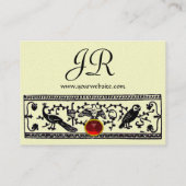 Carte De Visite DÉCOR ANTIQUE, ANIMAUX RUBY MONOGRAM noir ivoire (Dos)