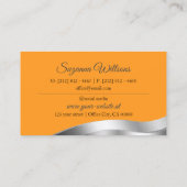 Carte De Visite Décor argenté orange classique inspiré (Dos)