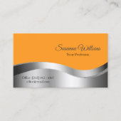 Carte De Visite Décor argenté orange classique inspiré (Devant)