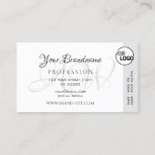 Carte De Visite Décor blanc clair moderne rayures ajouter logo (Dos)