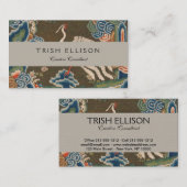 Carte De Visite Décor d'antiquité chinois d'oiseaux (Devant / Derrière)