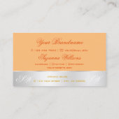 Carte De Visite Décor d'argent joli Fleur Rose avec Monogramme (Dos)