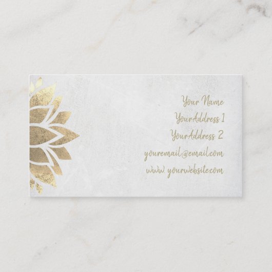 Carte De Visite décor de feuille d'or (Dos)