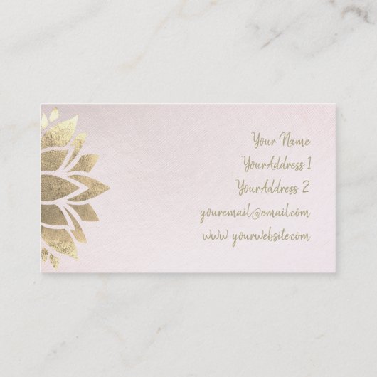Carte De Visite décor de feuille d'or (Dos)