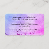 Carte De Visite Décor de gâteau Simple Pâtisserie rose violet (Dos)