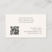 Carte De Visite Décor de la fête de l'arc de ballon (Dos)