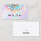 Carte De Visite décor de lotus d'iridescence simulée (Devant / Derrière)