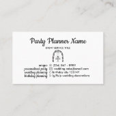 Carte De Visite Décor du mariage Cake Event Planner (Dos)