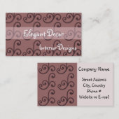 Carte De Visite Décor élégant (Devant / Derrière)