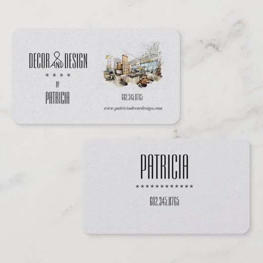 Carte De Visite Décor élégant et design/Design d'intérieur (Devant / Derrière)